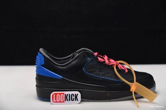Kick Theory DJ4375-004 SP Jordan 2 Black Low Retro Blue Off-White 0807